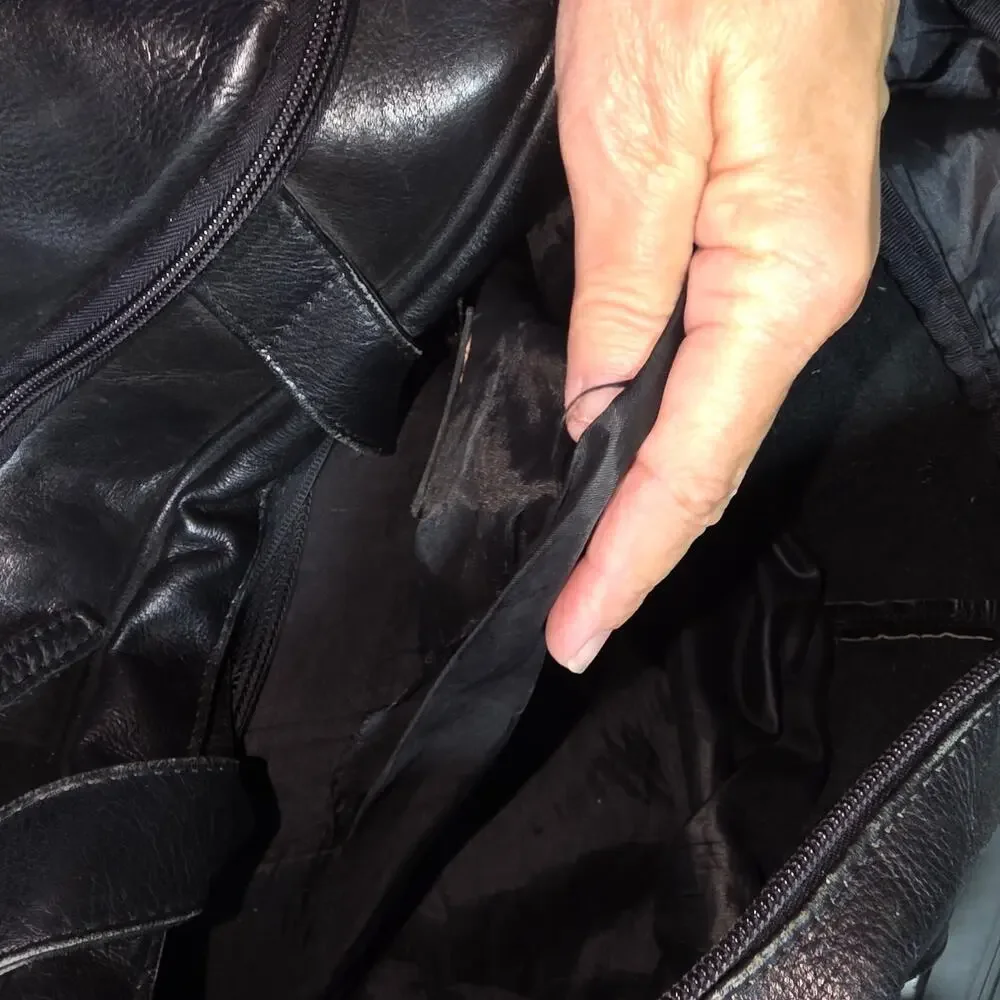 LATICO XXL BLACK LEATHER WEEKENDER BAG